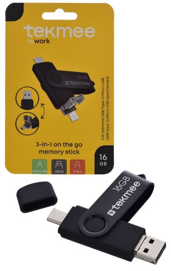 Immagine di PENNA USB OTG 3in1 MEMORY STICK 16Gb 1pz  TEKMEE