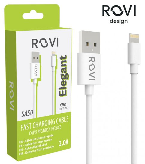 Picture of CAVETTO USB PER APPLE SA50 1mt 1pz BIANCO IPHONE BLISTER - ROVI