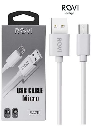 Immagine di CAVETTO USB MICRO PER ANDROID SA20 1mt 1pz BIANCO BLISTER - ROVI