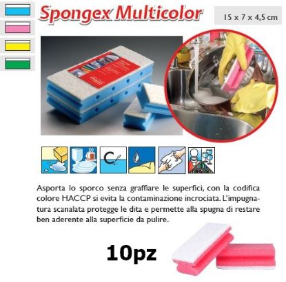 Picture of SPUGNA SPONGEX MULTICOLOR ROSA 10pz - SUPER5