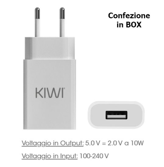 Picture of PRESA ALIMENTAZIONE DA MURO USB 1 PLUG - KIWI