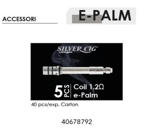 Immagine di SILVER CIG RESISTENZA COIL E-PALM RICAMBIO 1,2o 1x5pz