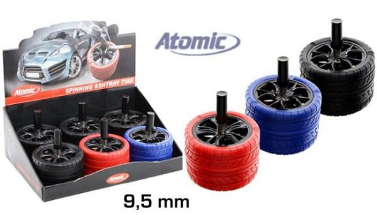 Picture of PORTACENERE DA TAVOLO EXPO 6pz ATOMIC METAL TIRE COLORI ASSORTITI