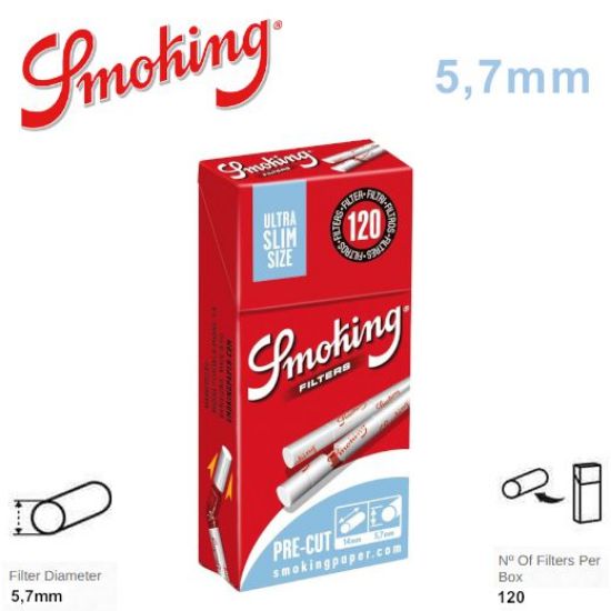 Picture of FILTRI SMOKING ULTRA SLIM 5,7mm 20x120pz BASTONCINO (Acc. 8,64)-C00016007