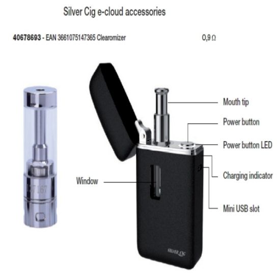 Immagine di SILVER CIG ATOMIZZATORE TANK 1pz MODELLO ECLOUD