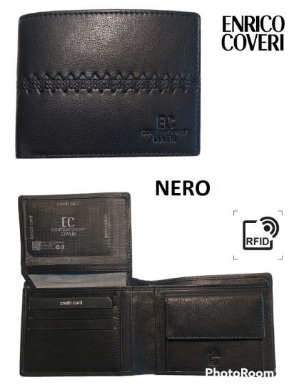 Immagine di PORTAFOGLIO UOMO COVERI LAB 763-04 NERO 1pz VERA PELLE