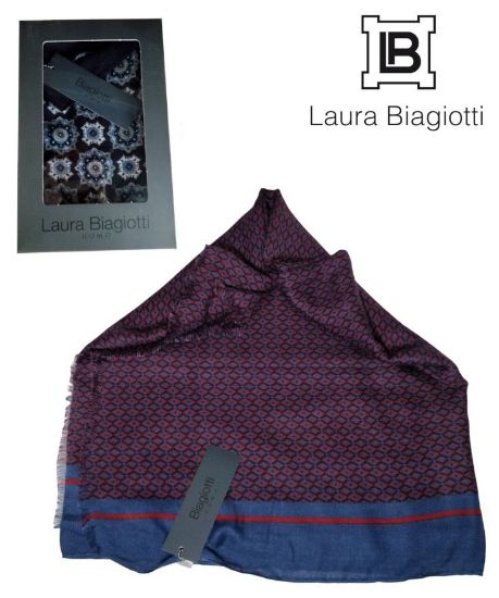 Immagine di SCIARPA UOMO LAURA BIAGIOTTI W268 1pz BLU NAVY + SCATOLA REGALO