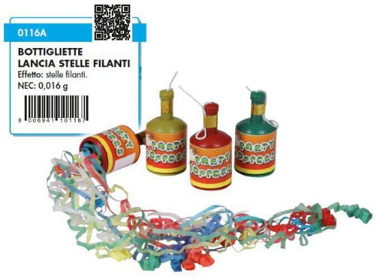 Immagine di PARTY BOTTIGLIETTE LANCIA STELLE FILANTI (6pcs x12pz) 72pz BORGONOVO