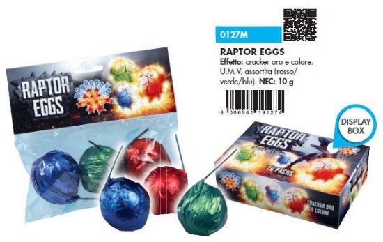 Picture of PARTY RAPTOR EGGS 3pcs x20pz BORGONOVO