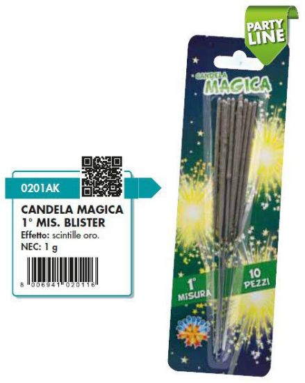 Immagine di CANDELINE MAGICHE 18cm 10pcs x24pz BLISTER BORGONOVO