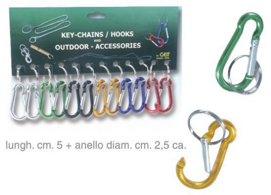 Immagine di PORTACHIAVI GEIT GANCI Mis.5 SNAP-HOOK S. 12pz