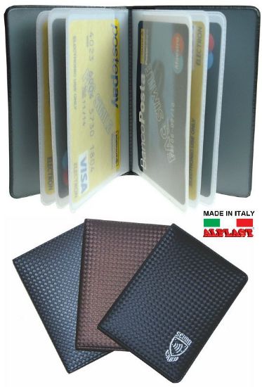 Picture of PORTA CARDS SCUDO MORBIDO 24pz 14T PLURICARD CARBON ALPLAST