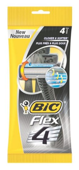 Immagine di RASOIO BIC 4 FLEX 1x4pz NERO/GIALLO - VGP050