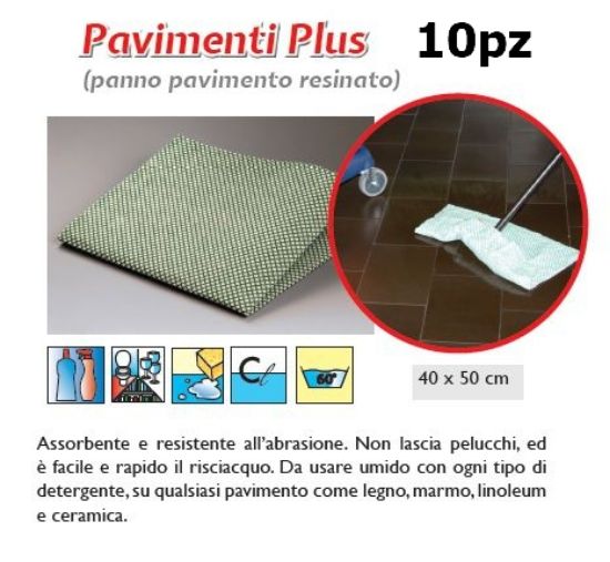 Immagine di PANNO PAVIMENTO PLUS 10pz VERDE/BIANCO - SUPER5