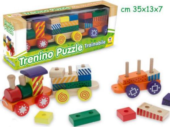 Immagine di GIOCHI FATTO DI LEGNO - TRENINO PUZZLE TRAINABILE