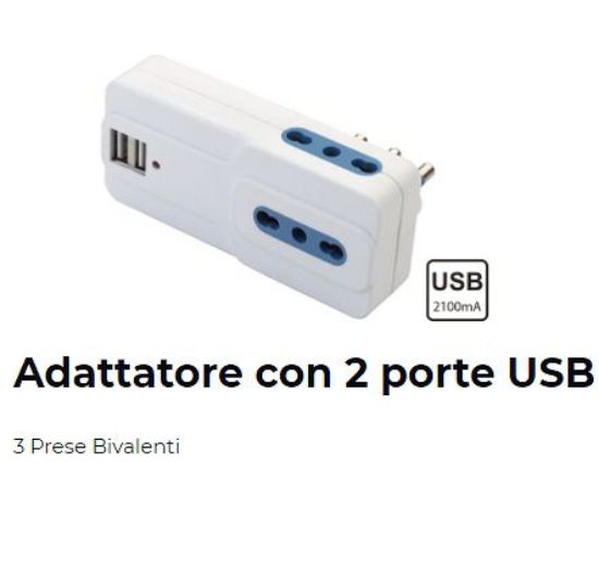 Picture of PRESA ADATTATORE 3 PRESE 16A + USB - NOVALINE