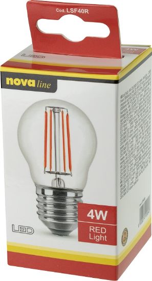 Immagine di LAMPADINE LED FILAMENTO E27 4W LUCE ROSSA 1pz - NEOS NOVALINE