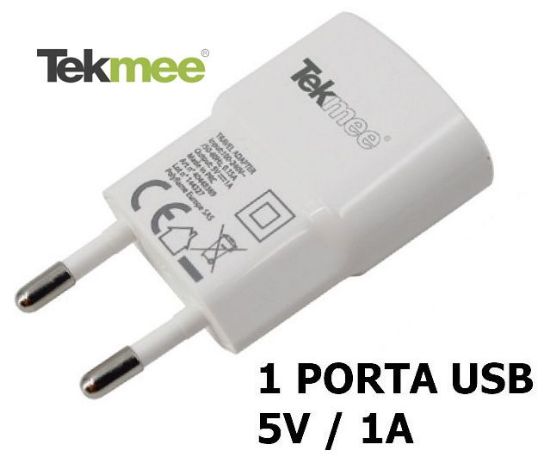 Picture of PRESA ALIMENTAZIONE DA MURO USB 1 PLUG 1pz BIANCO TEKMEE