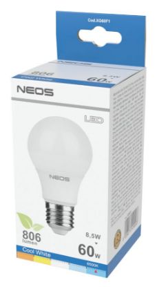 Picture of LAMPADINE LED E27 8,5W GOCCIA LUCE FREDDA 1pz 6500K/806im A+ - NEOS NOVALINE