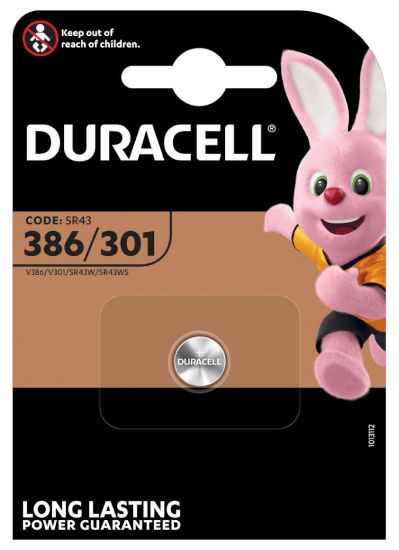 Picture of PASTIGLIE DURACELL 386/301 1,5v x 1pz OSSIDO DI ARGENTO