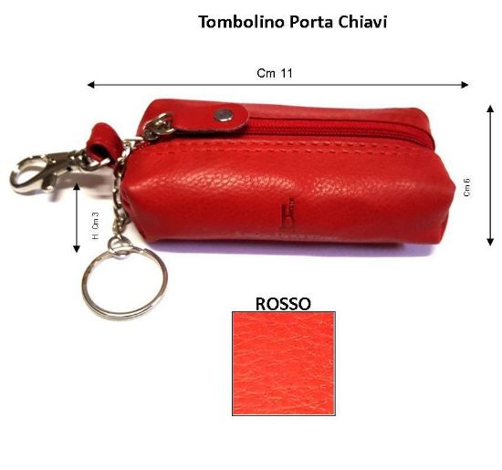 Picture of PORTAMONETE PORTACHIAVI IN PELLE 1pz ROSSO