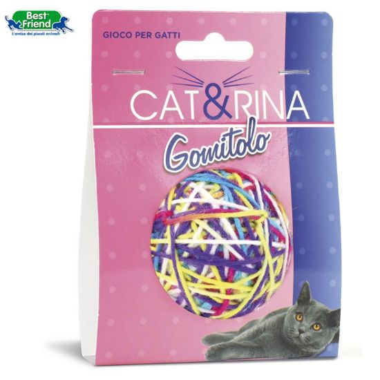 Picture of PET GIOCHI GATTO PALLA LANA MULTICOLOR 5,5cm 11gr 1pz CAT&RINA BEST FRIEND