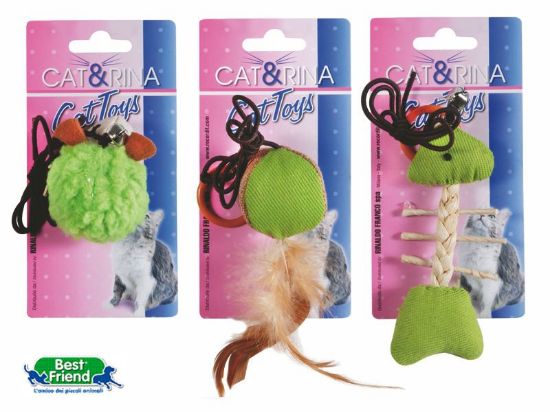 Immagine di PET GIOCHI GATTO MISTI C/ELASTICO VERDE 6,5-13cm 244gr 1pz CAT&RINA BEST FRIEND