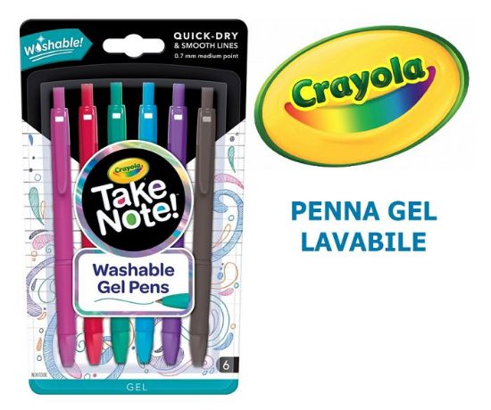 Picture of PENNA GEL CRAYOLA 1x6pz LAVABILE BLISTER - TAKE NOTE