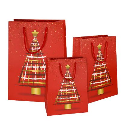 Immagine di SACCHETTI SHOPPER DECOR 18x11x23cm 10pz ABETE NATALE