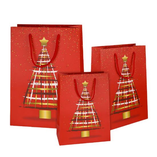 Picture of SACCHETTI SHOPPER DECOR 18x11x23cm 10pz ABETE NATALE