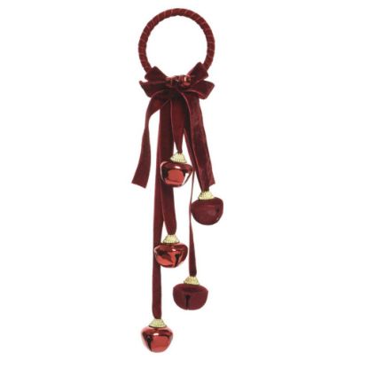 Picture of DECORO METALLO E CAMPANELLI ROSSO H37cm