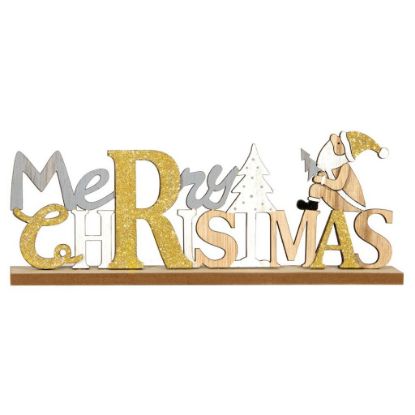 Picture of DECORO MERRY XMAS 29X5H11cm ORO ARGENTO