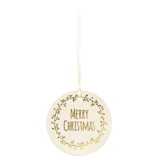 Picture of DECORO MERRY XMAS 6pz    D10cm BIANCO