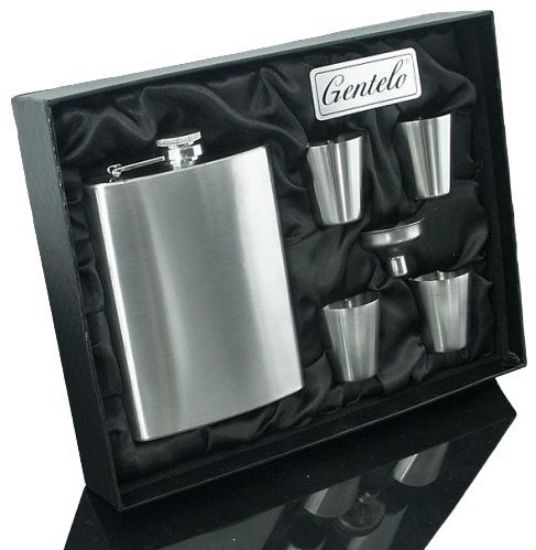 Picture of FIASCHETTA SET REGALO fiaschetta da 8 OZ, 4 tazze (4 X 35 ML.) e un imbuto