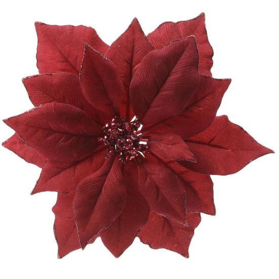 Picture of FIORE STELLA NATALE D24cm ROSSA CON CLIP