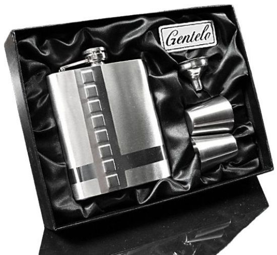 Immagine di FIASCHETTA SET REGALO fiaschetta da 7 OZ, 2 tazze (2 X 35 ML.) e un imbuto