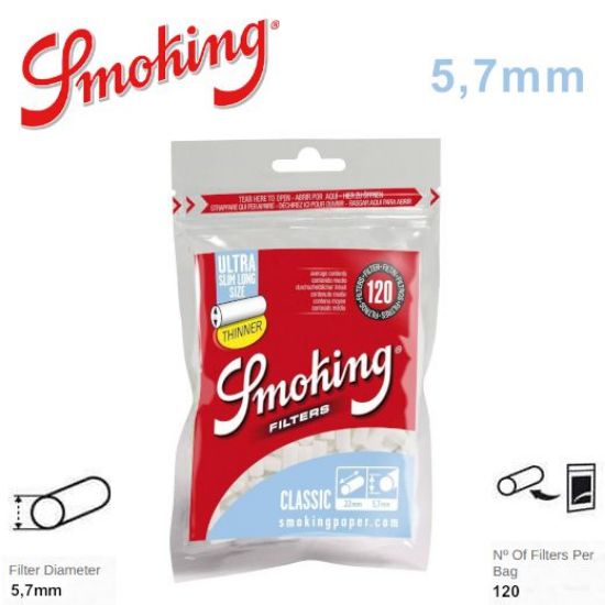 Picture of FILTRI SMOKING ULTRA SLIM 5,7mm XL LUNGO 30x120pz (Acc. 12,96)-C00015007