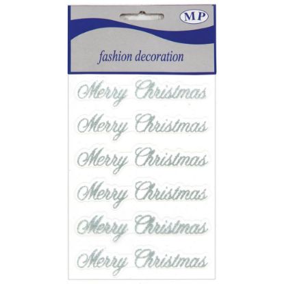 Picture of STICKERS 6 MERRY XMAS ARGENTO GLITTER