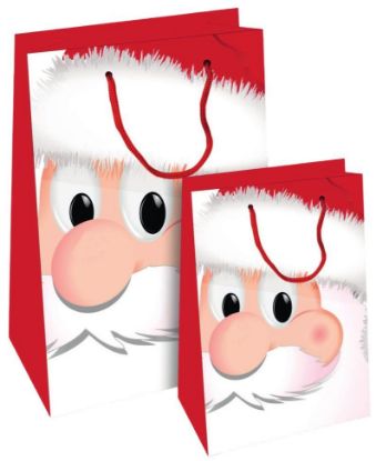 Picture of SACCHETTI SHOPPER DECOR 18x11x23cm 10pz BABBO NATALE