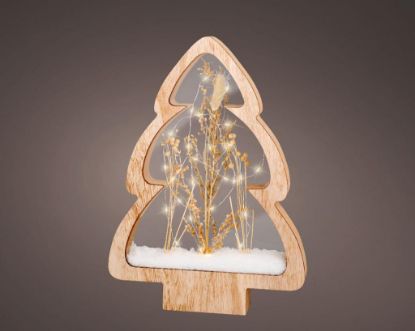 Picture of DECORAZIONE ABETE LEGNO LED H38cm 30L