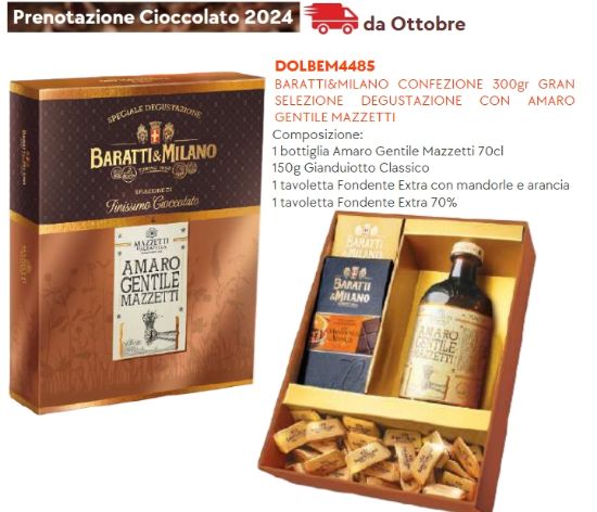 Picture of BARATTI&MILANO CONFEZIONE 300gr GRAN SELEZIONE DEGUSTAZIONE CON AMARO GENTILE MAZZETTI - PR2024