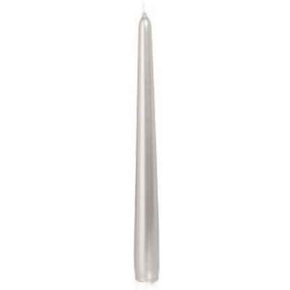 Picture of CANDELA CONICA ARGENTO D25H250MM 12pz - NATALE