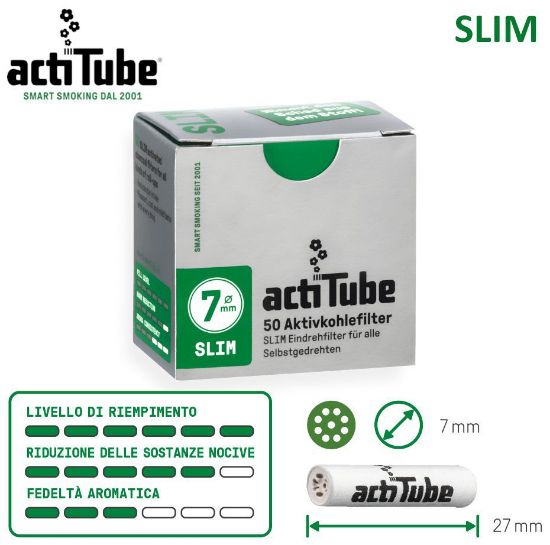 Picture of FILTRI ACTI TUBE SLIM 7mm 10pz x50filtri CARBONI ATTIVI - PROV-C00122002