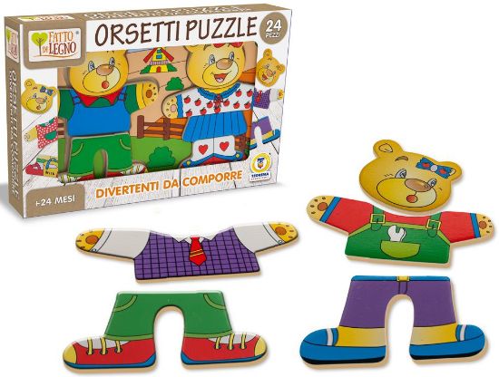 Immagine di GIOCHI FATTO DI LEGNO - PUZZLE ORSETTI 1x24pz