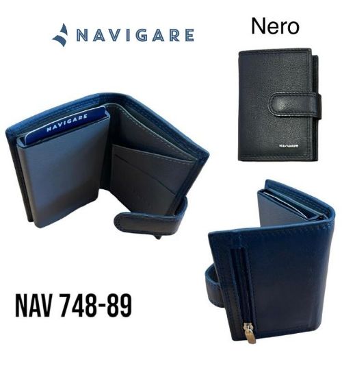 Immagine di PORTAFOGLIO UOMO NAVIGARE NERO 1pz VERA PELLE - METAL BOX