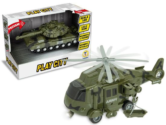 Picture of GIOCHI PLAY CITY - MEZZI MILITARI A FRIZIONE LUCI E SUONI