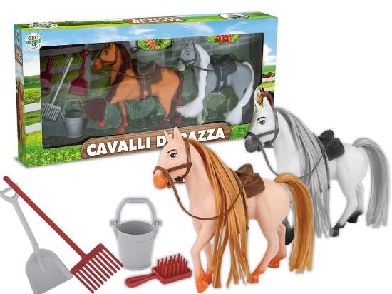 Immagine di GIOCHI GEO NATURE - SET CAVALLI CON ACCESSORI 2 ASS