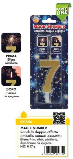 Immagine di CANDELA COMPLEANNO MAGIC 10pcs x 10pz da 0/9 68mm ASS. - BORGONOVO