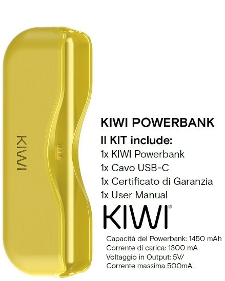 Picture of KIWI POWER BANK LIGHT YELLOW PROMO composta da:------