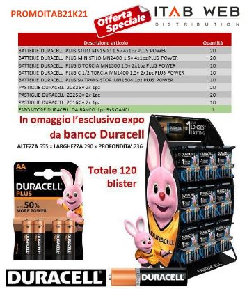 Immagine di BATTERIE DURACELL PROMOZIONE ITAB N.21/21 + EXPO DA BANCO